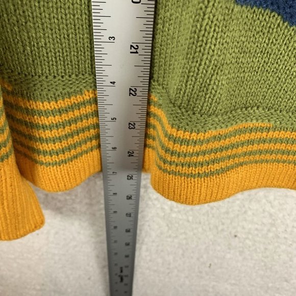 Misslook Sweater Women's Medium Multicolor Striped Cotton Knit Henley Neck 8161 - Picture 4 of 7